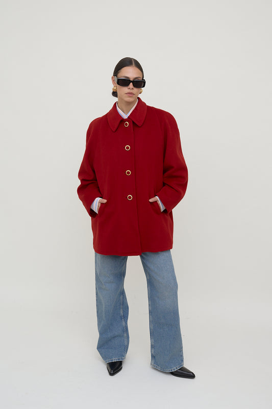 Vintage wool A-line coat