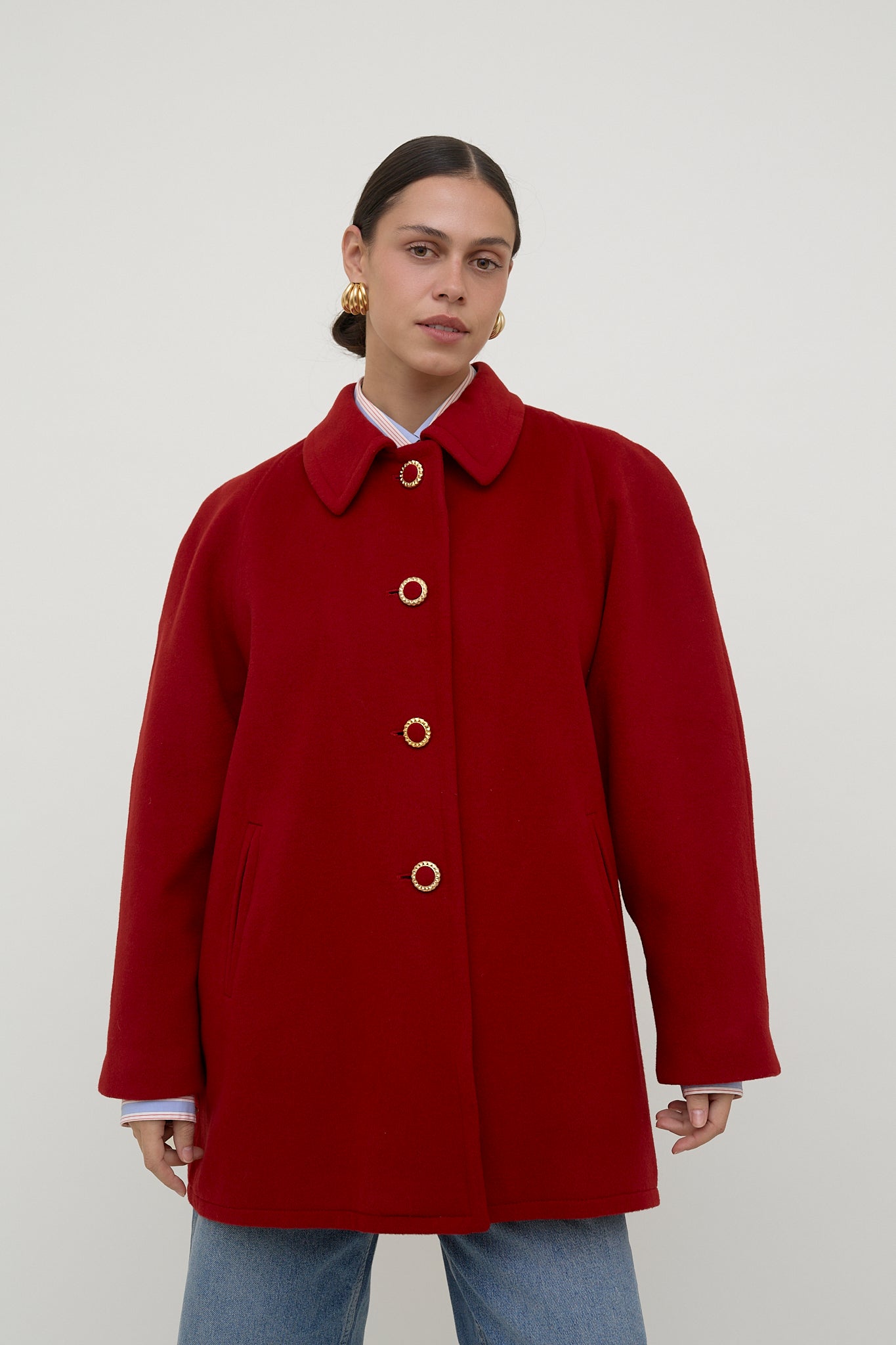 Vintage wool A-line coat