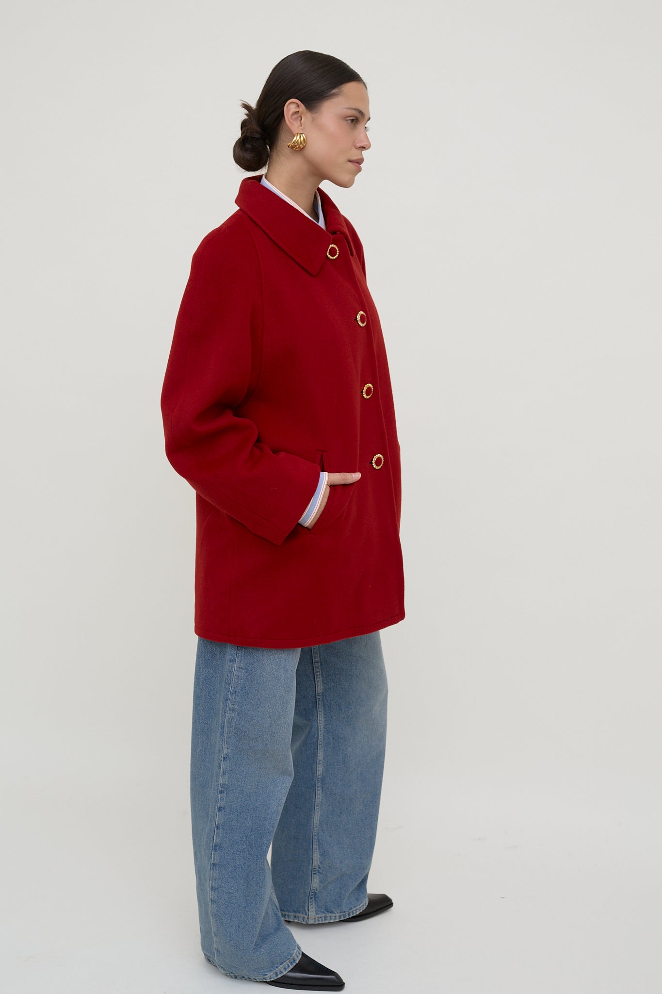 Vintage wool A-line coat