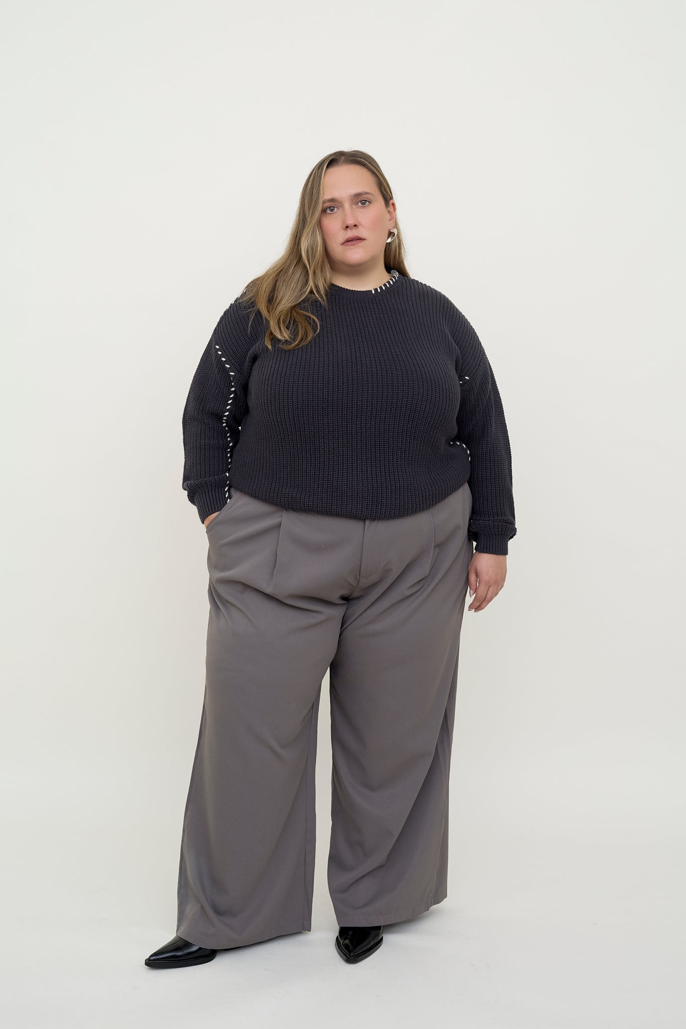 dariadéh dark grey cotton jumper