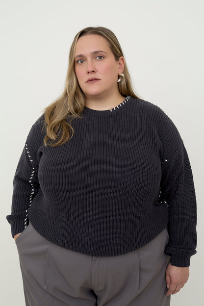 dariadéh dark grey cotton jumper