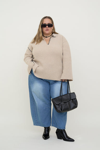 dariadéh beige wool jumper