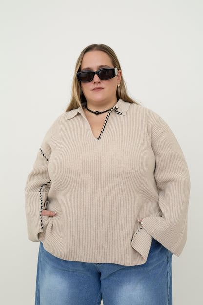 dariadéh beige wool jumper