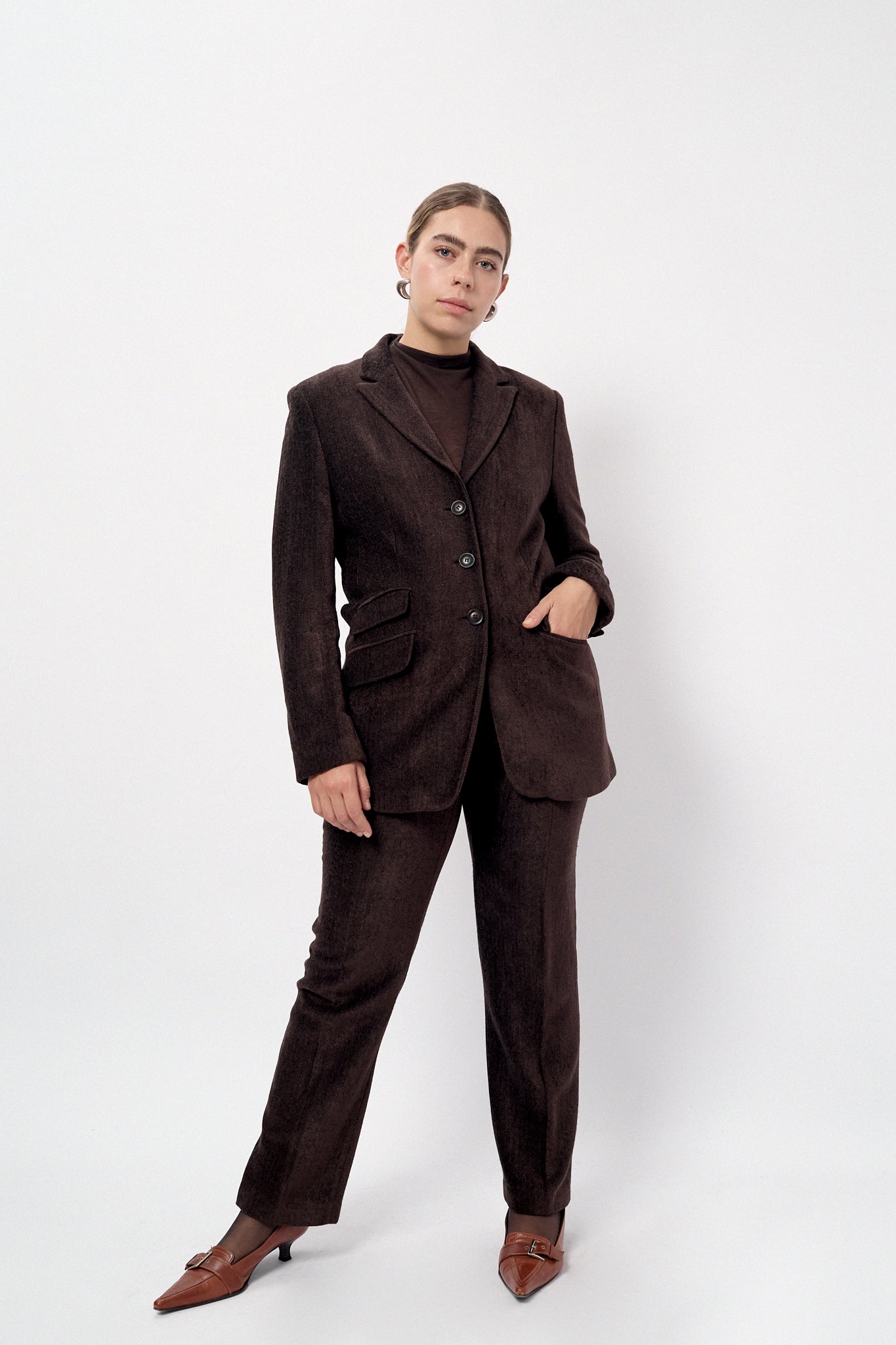Madeleine velvet herringbone suit