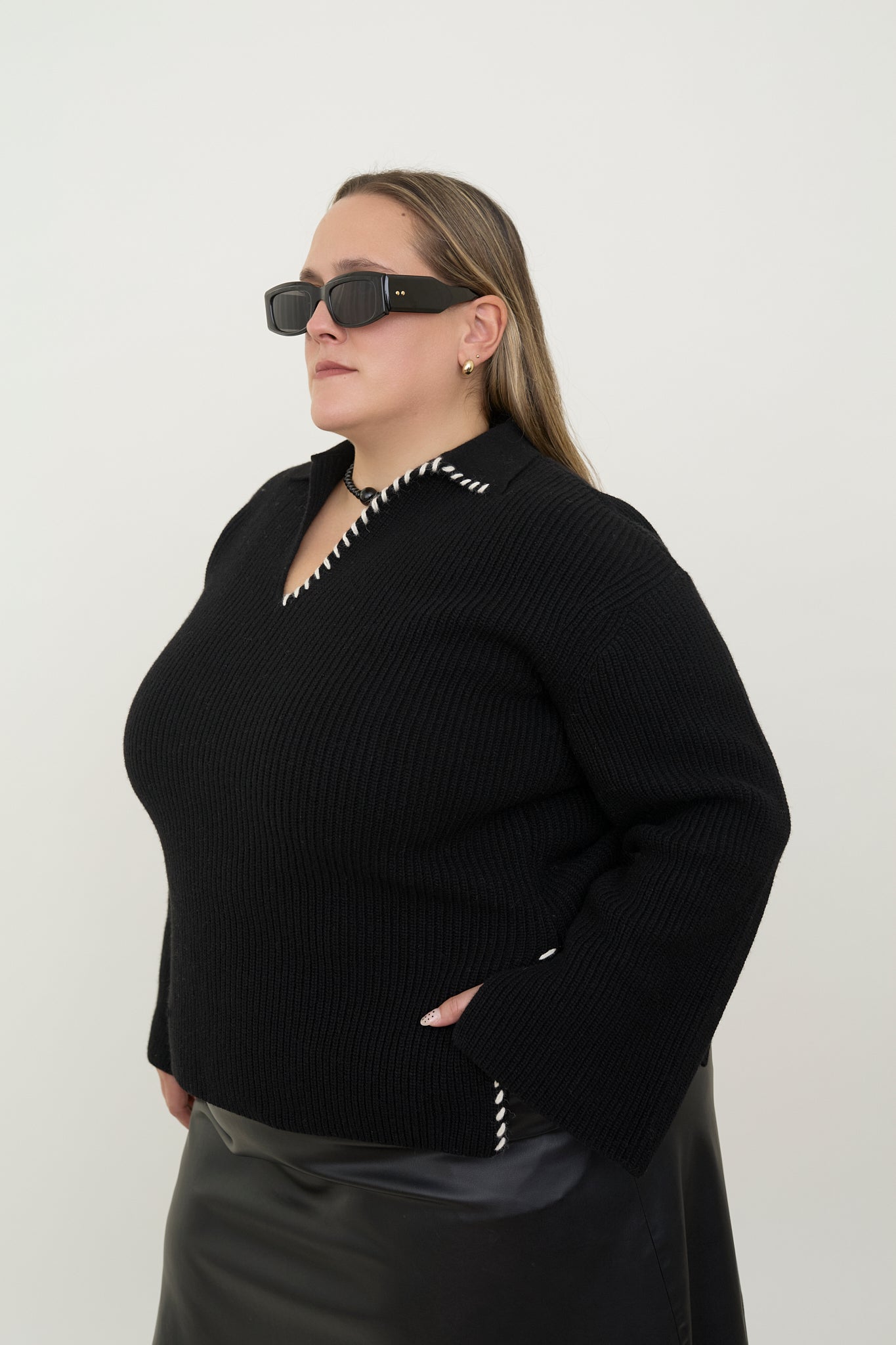 dariadéh black wool jumper