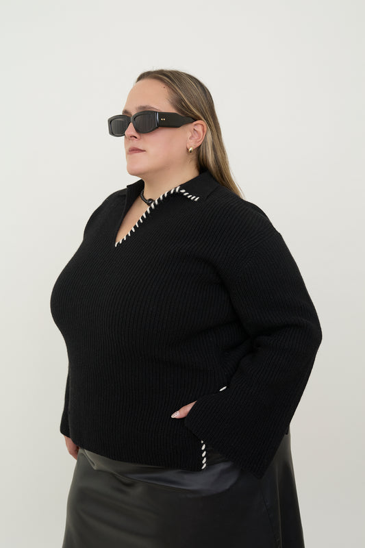 dariadéh black wool jumper