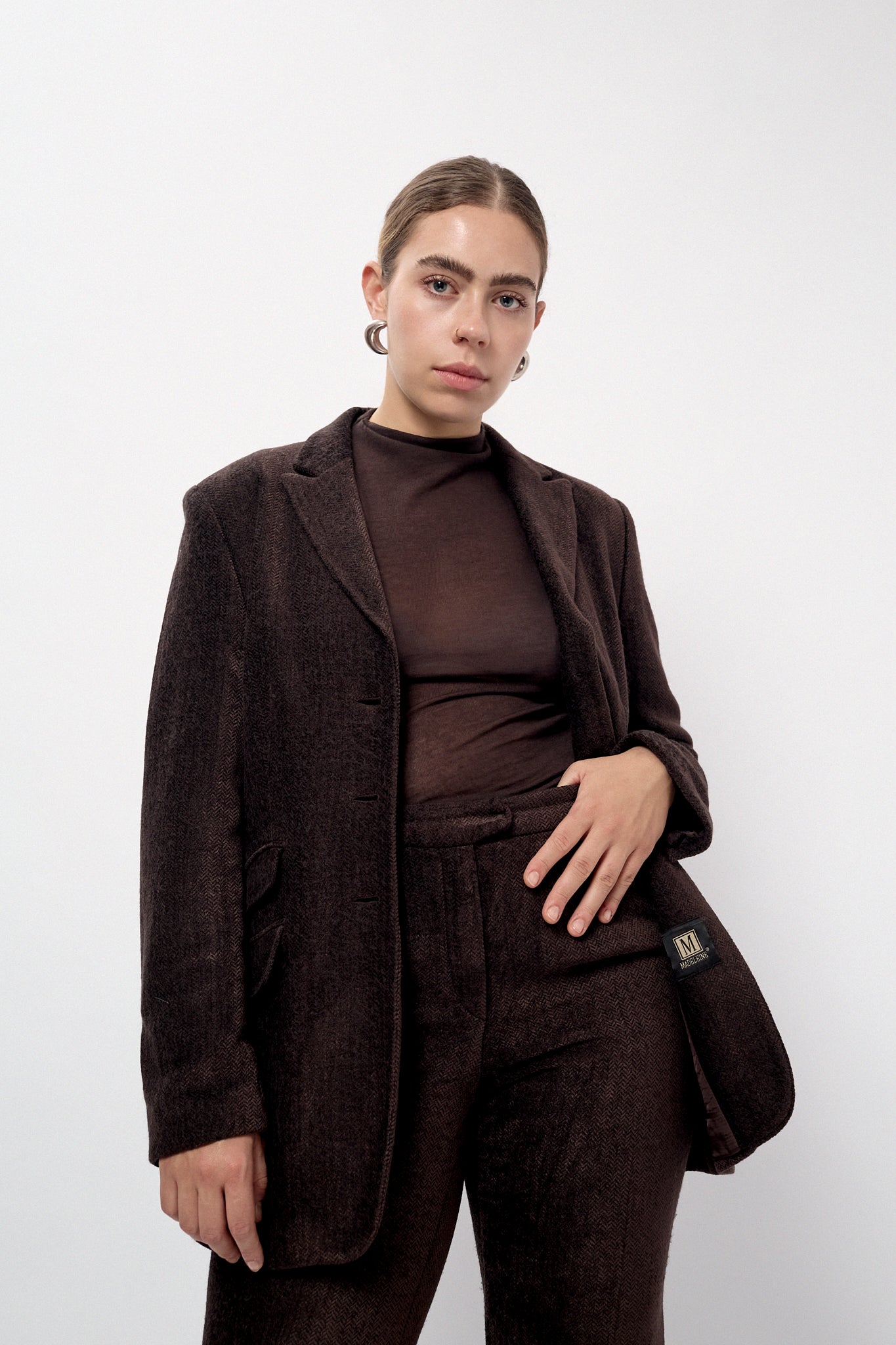 Madeleine velvet herringbone suit