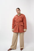Suede padded jacket