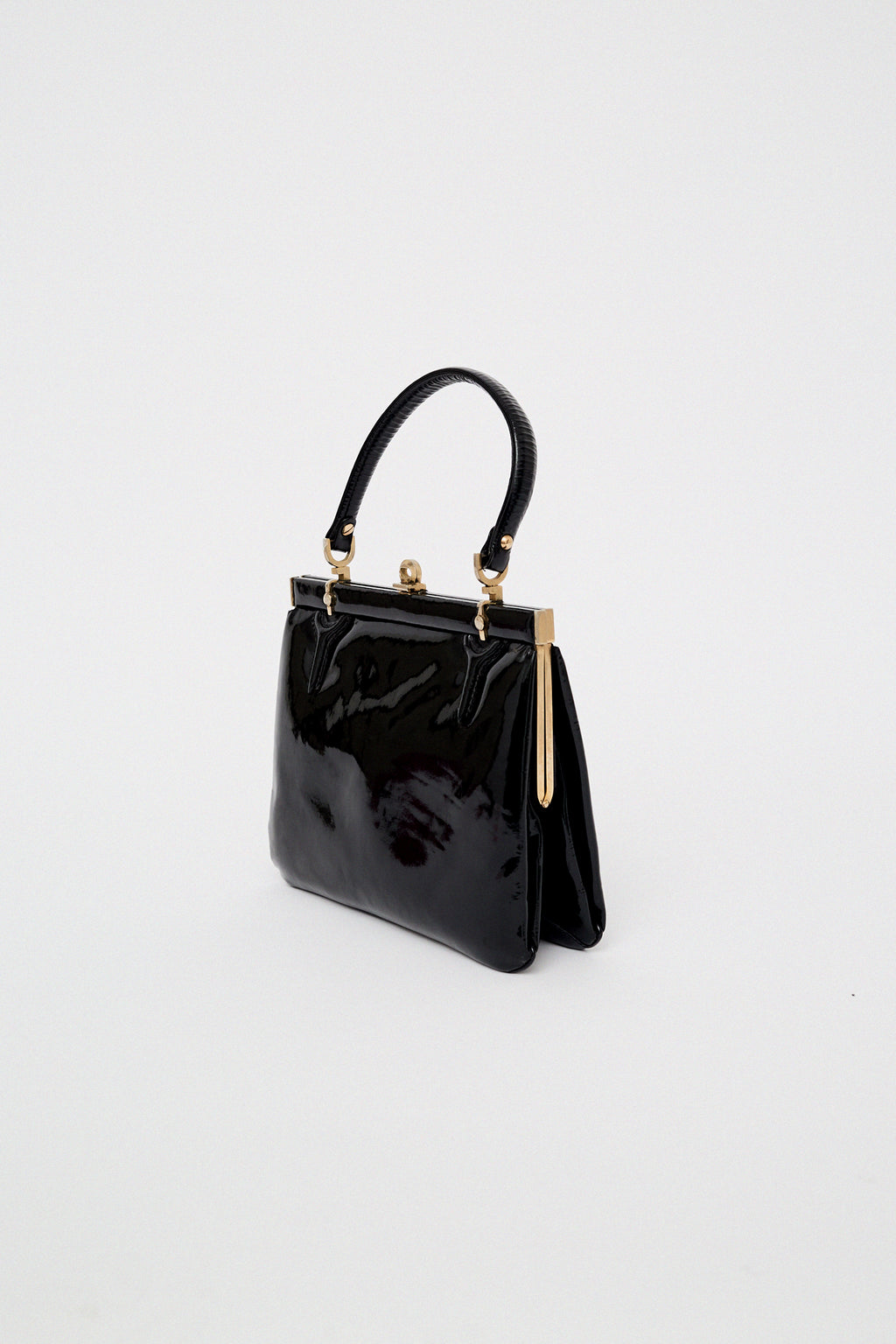 Faux patent leather mini bag