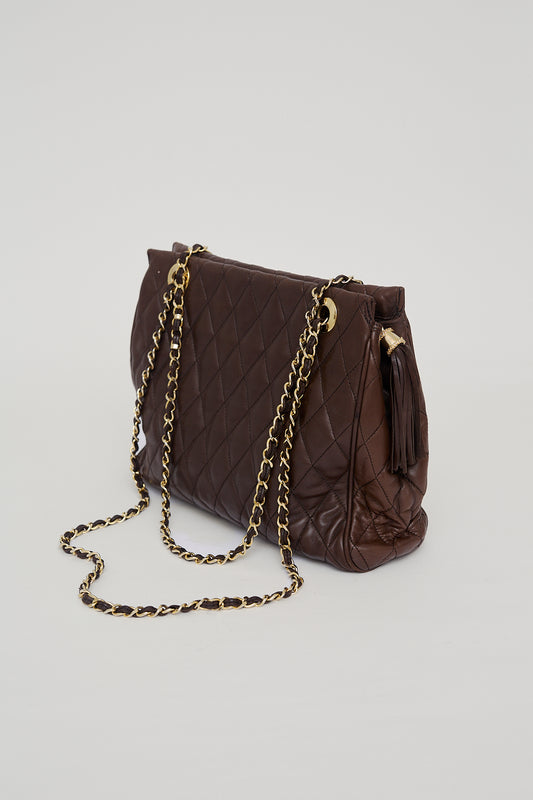 Leather Tote bag with golden handles