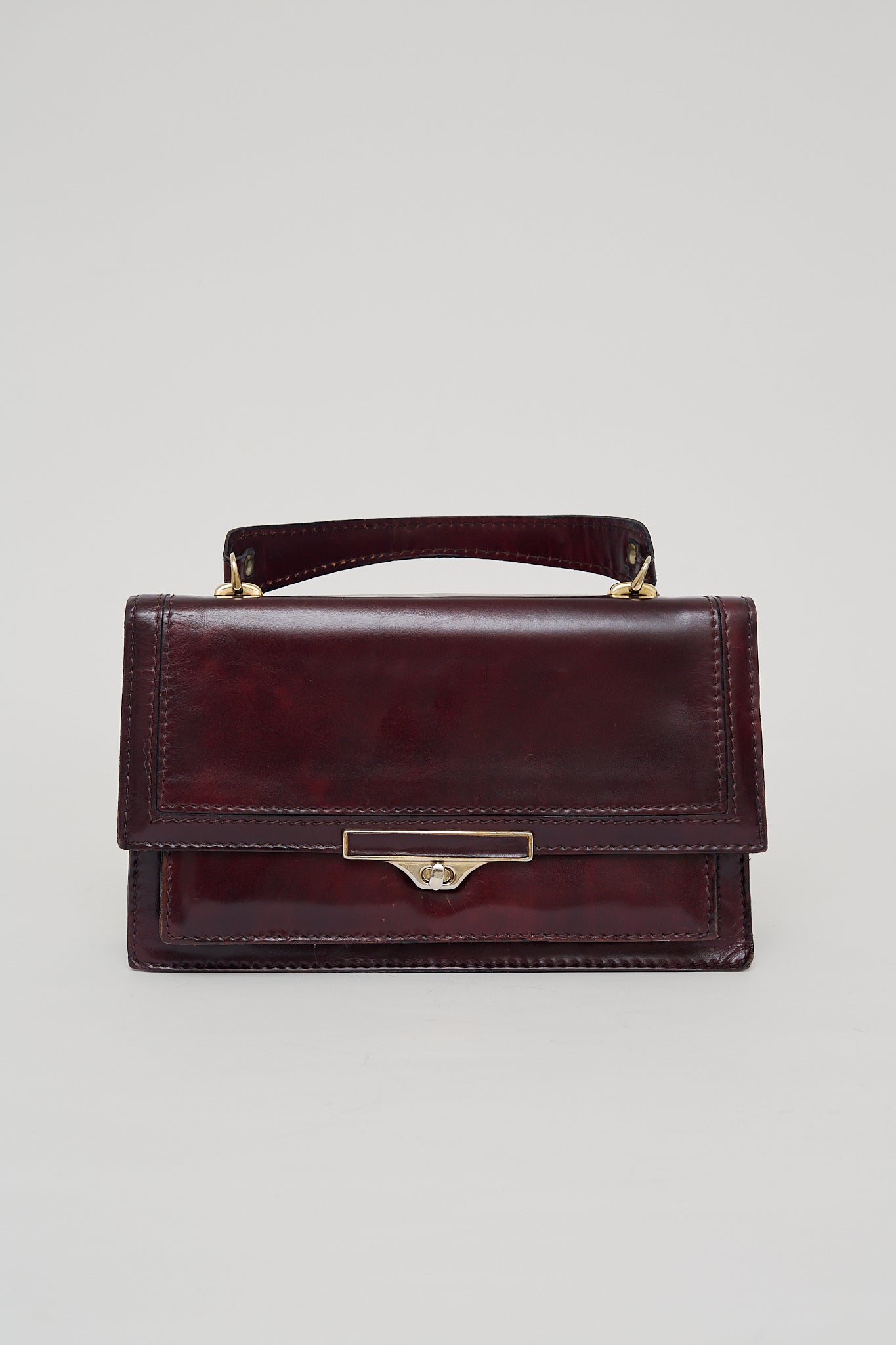 Vintage bordeaux leather bag