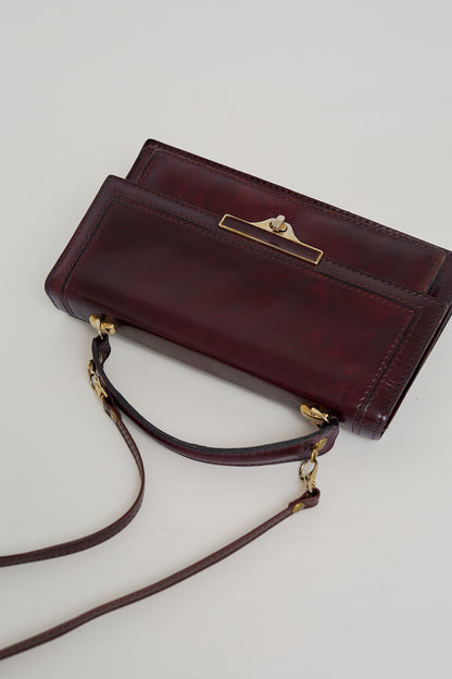 Vintage bordeaux leather bag