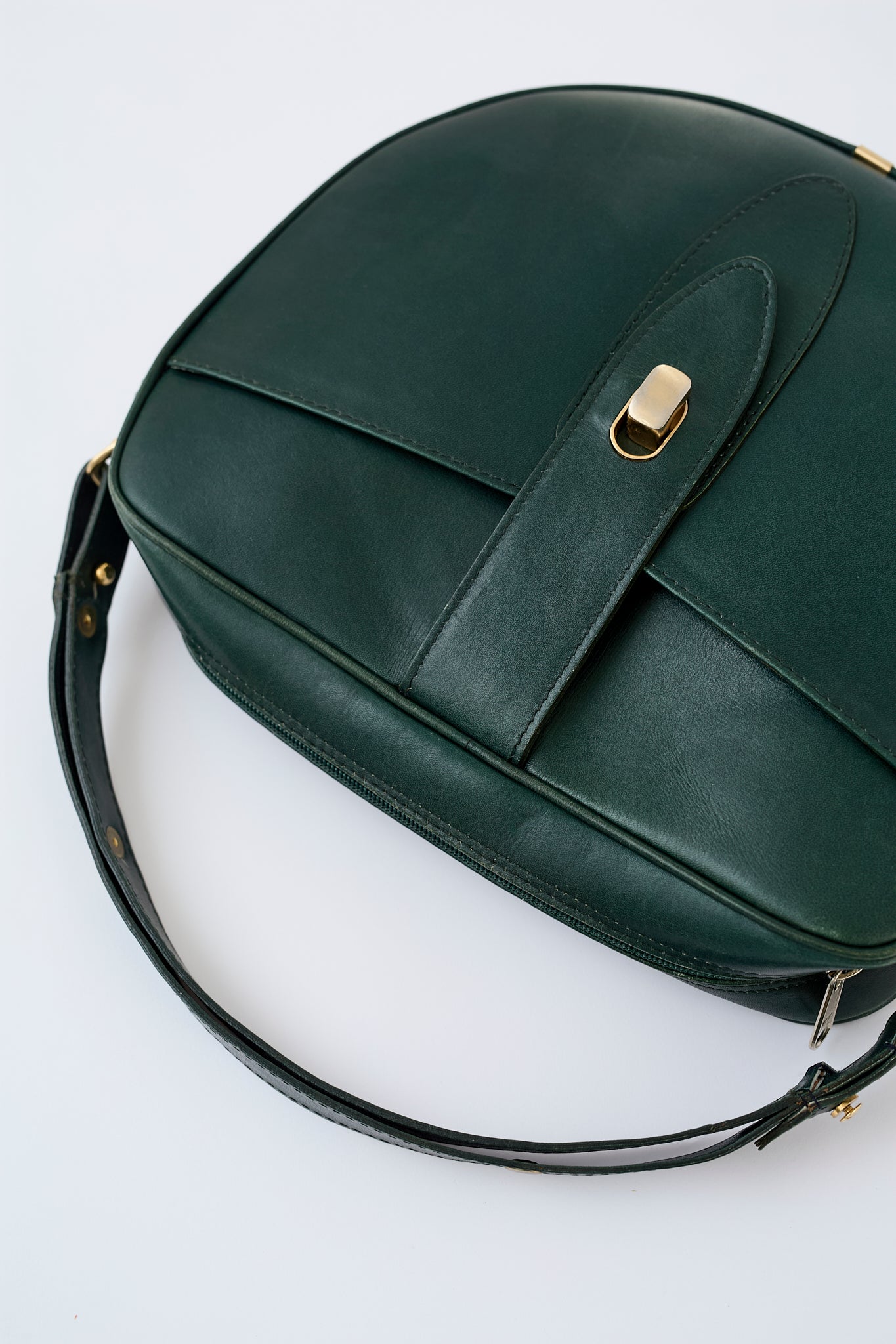 Green leather bag