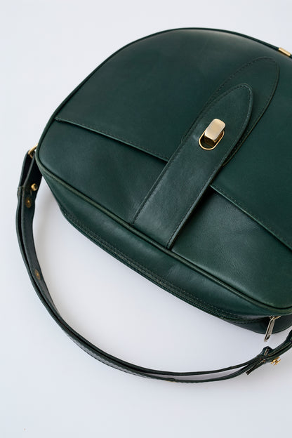 Green leather bag