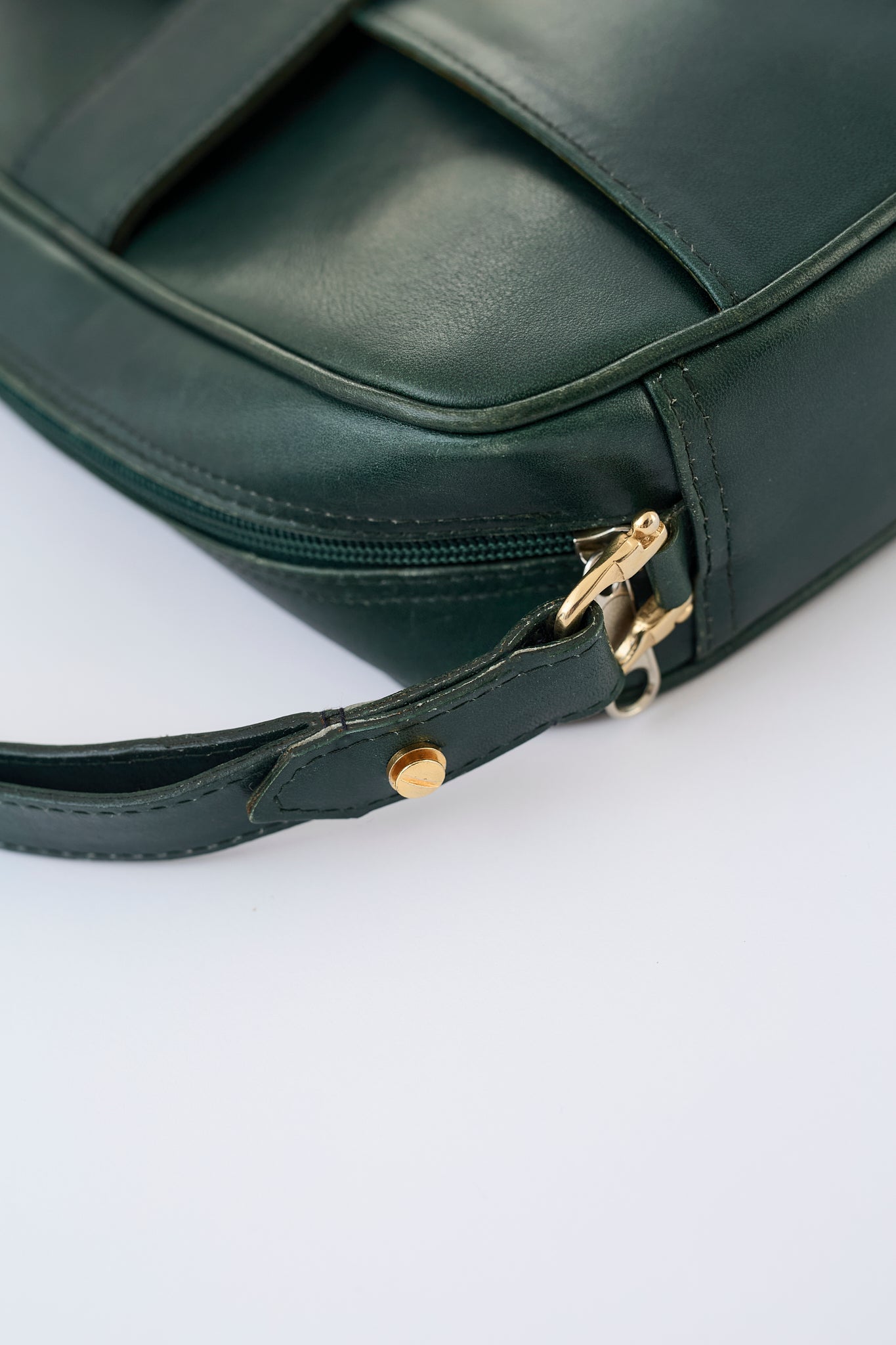 Green leather bag