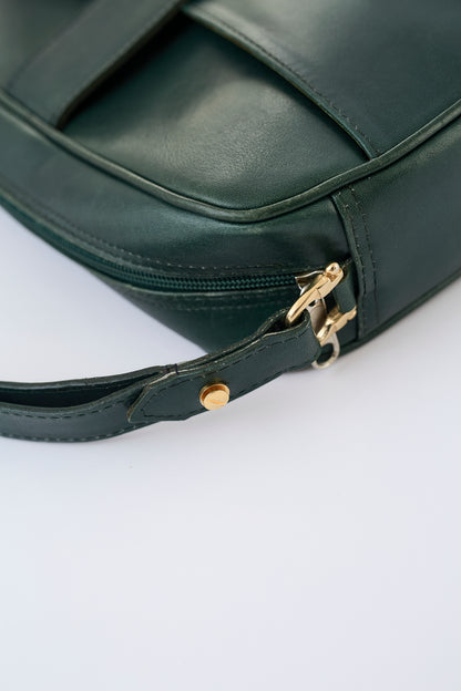 Green leather bag
