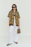 Baroque leopard silk blouse