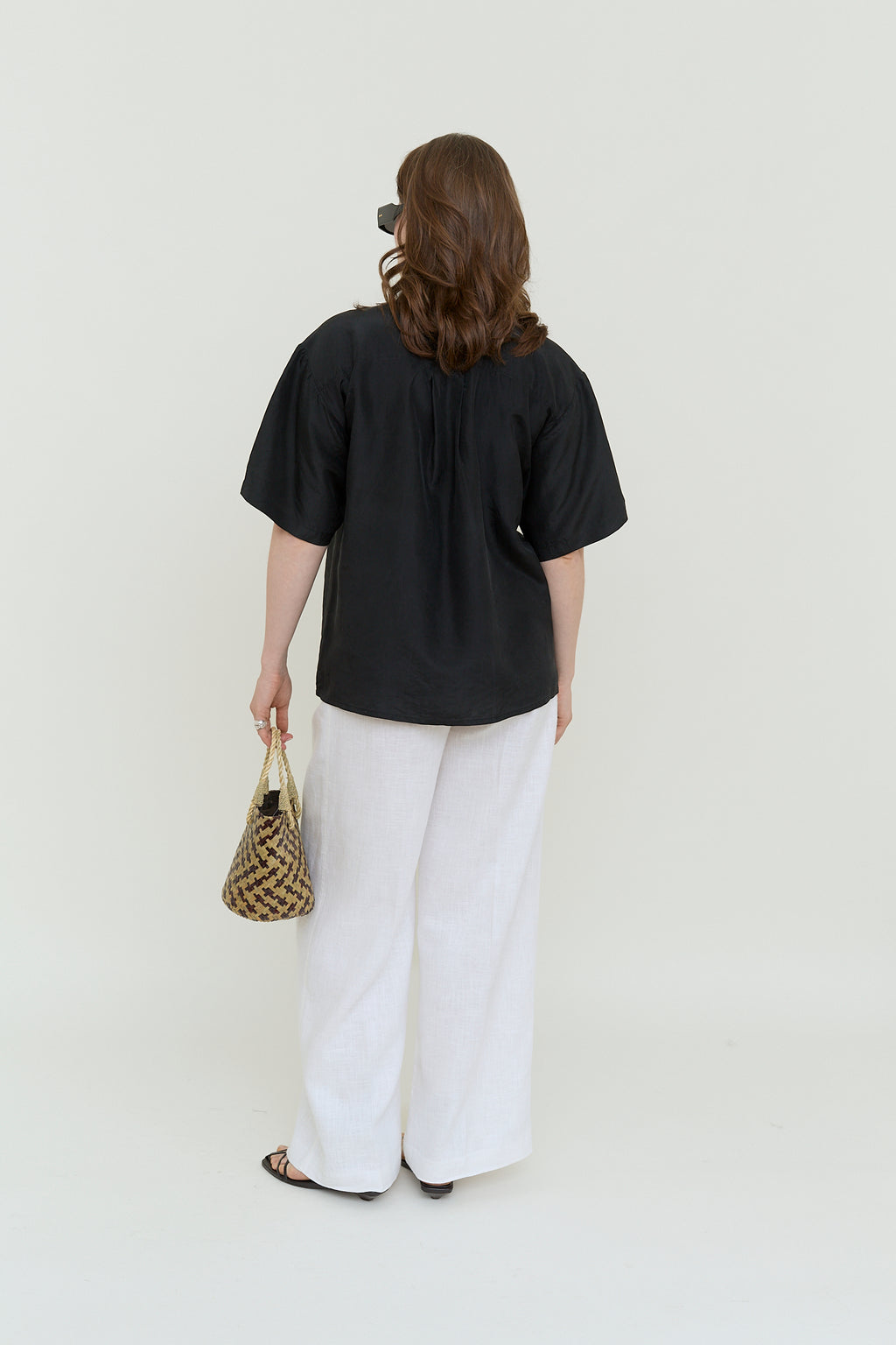 Fluid silk summer blouse