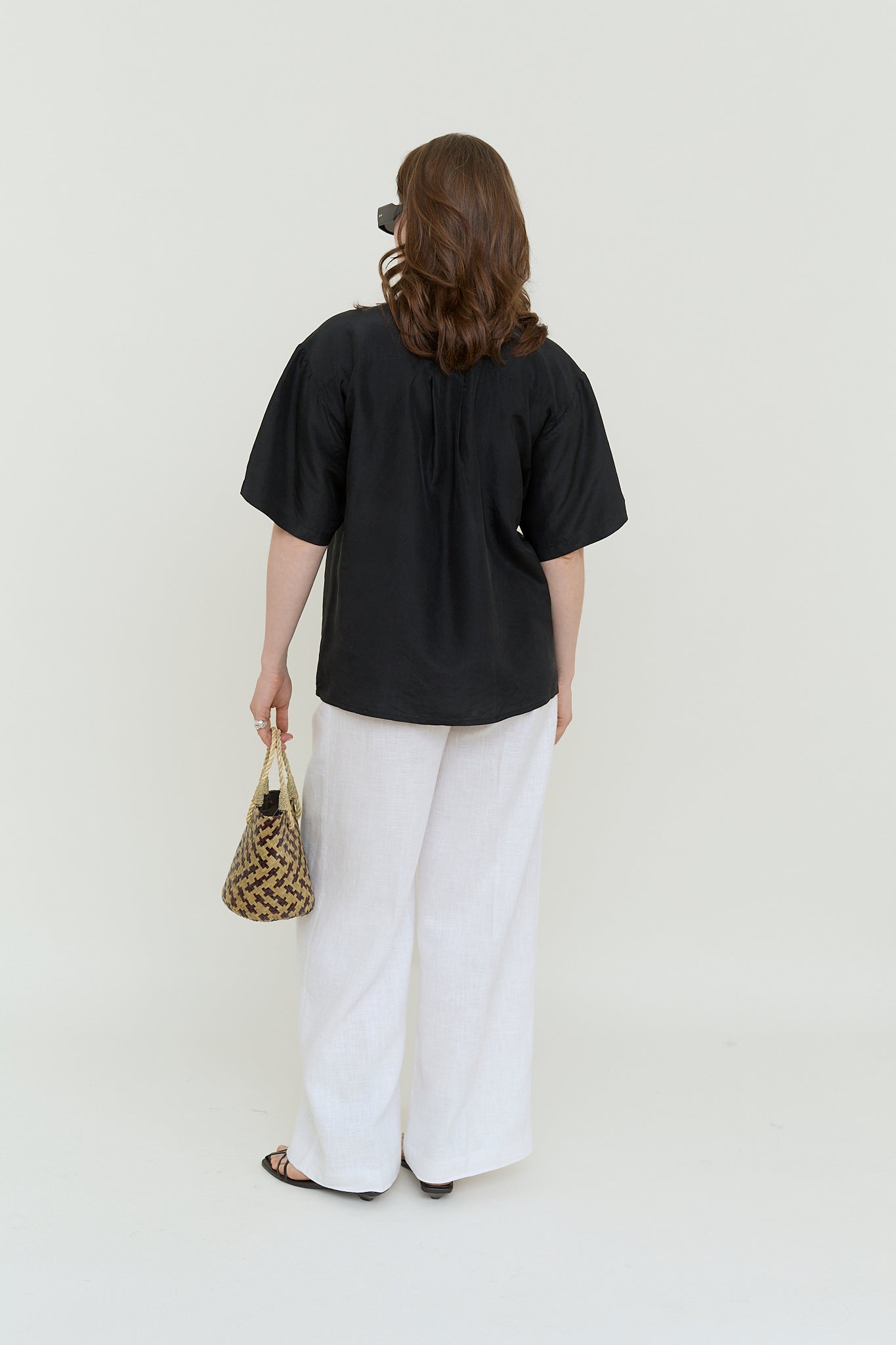 Fluid silk summer blouse