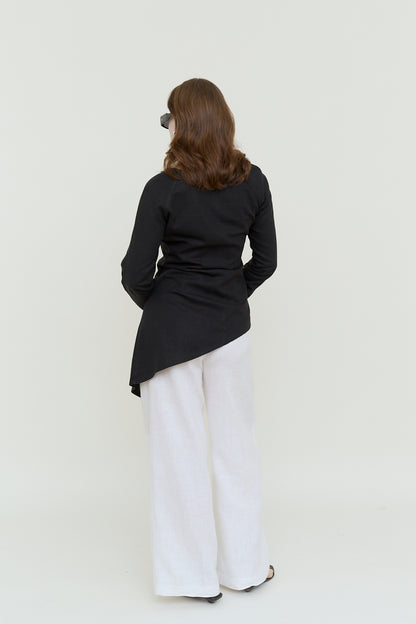 Asymmertric linen blouse