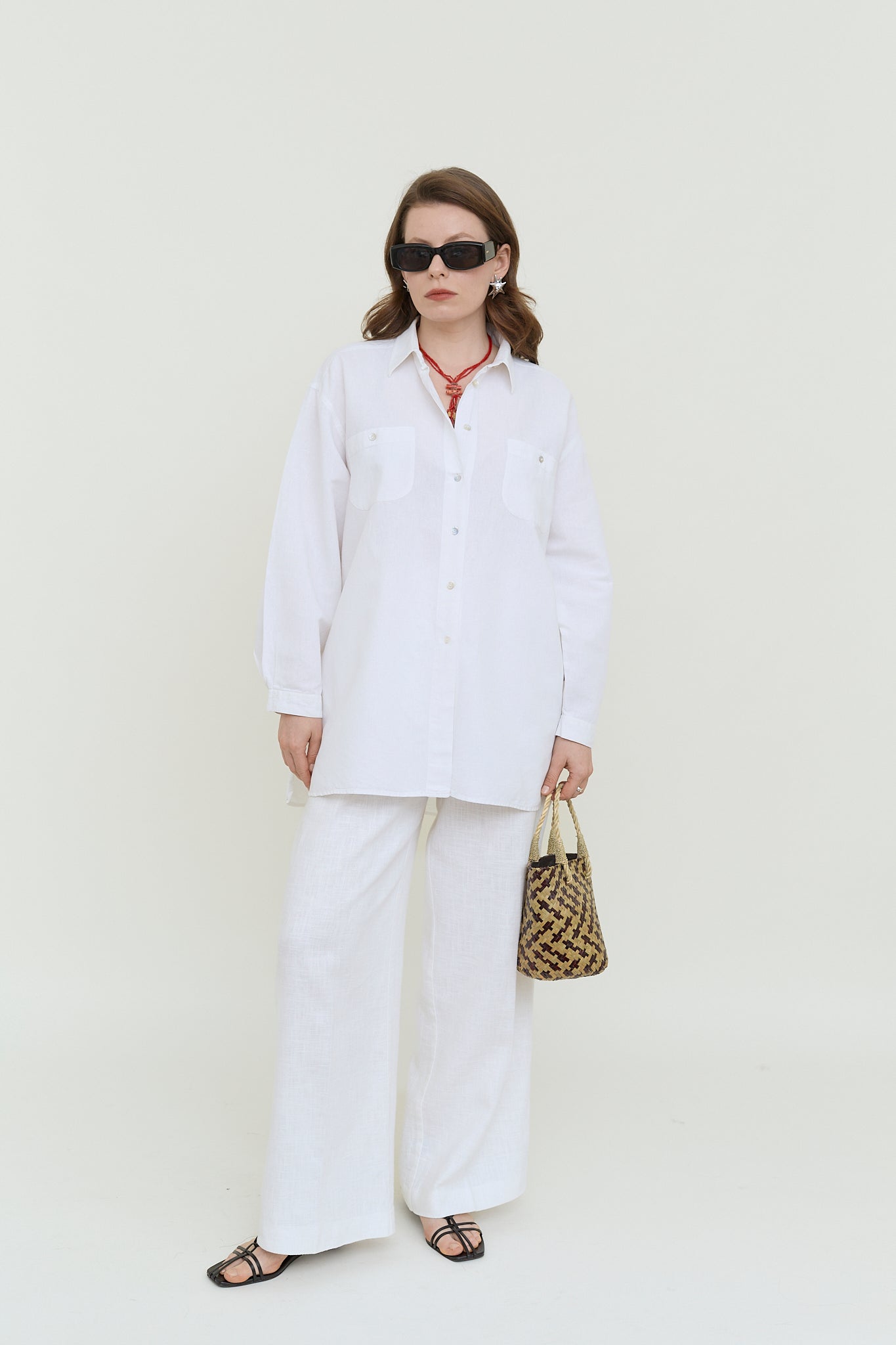 Sculpted linen balloon blouse