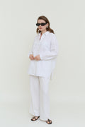Sculpted linen balloon blouse