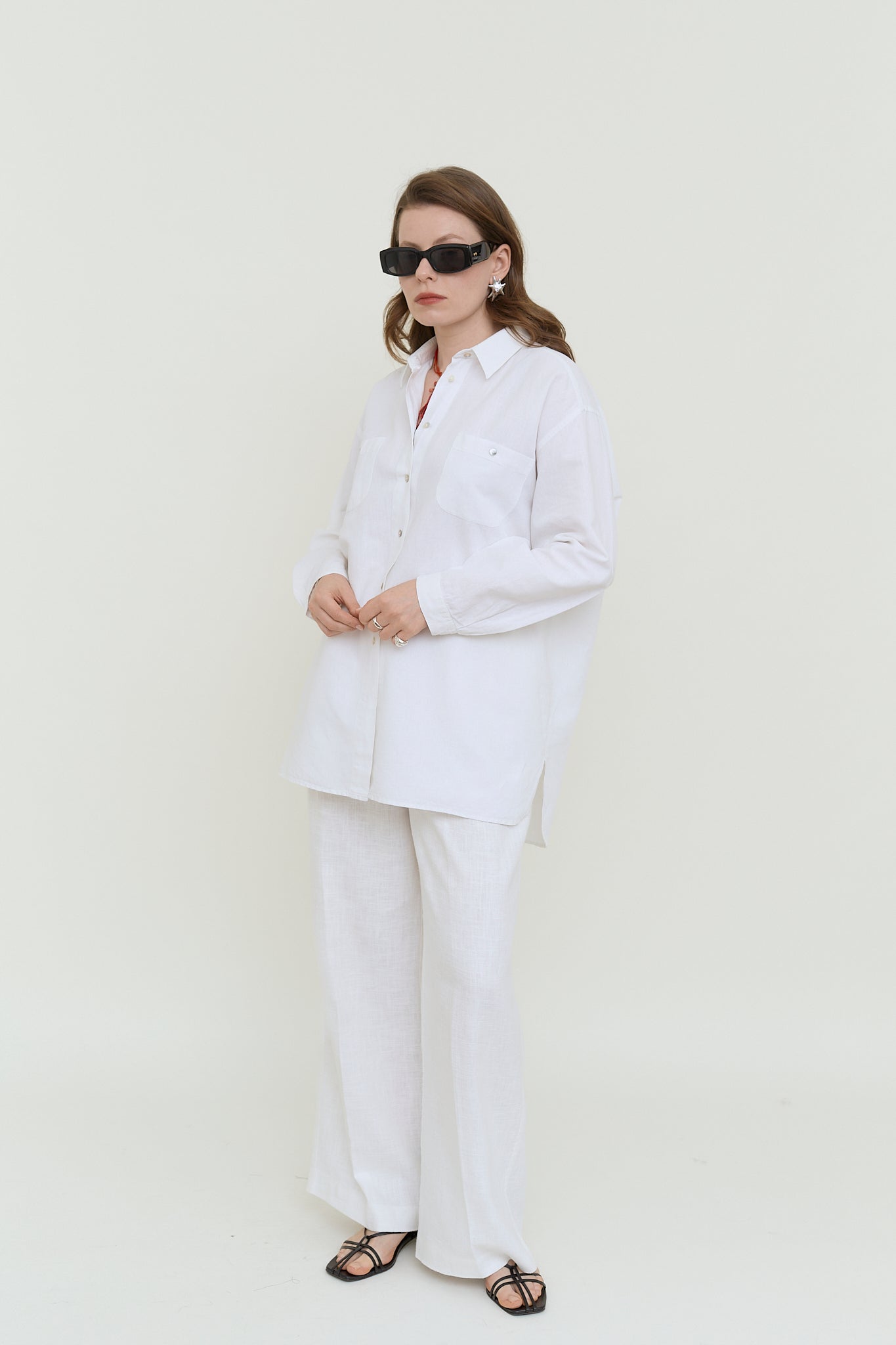Balloon shaped linen blouse