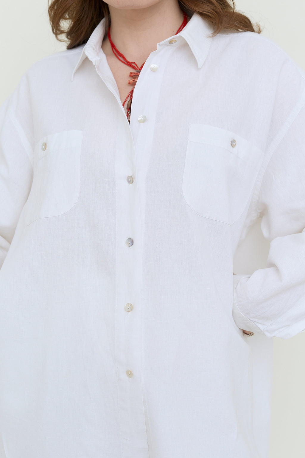 Sculpted linen balloon blouse