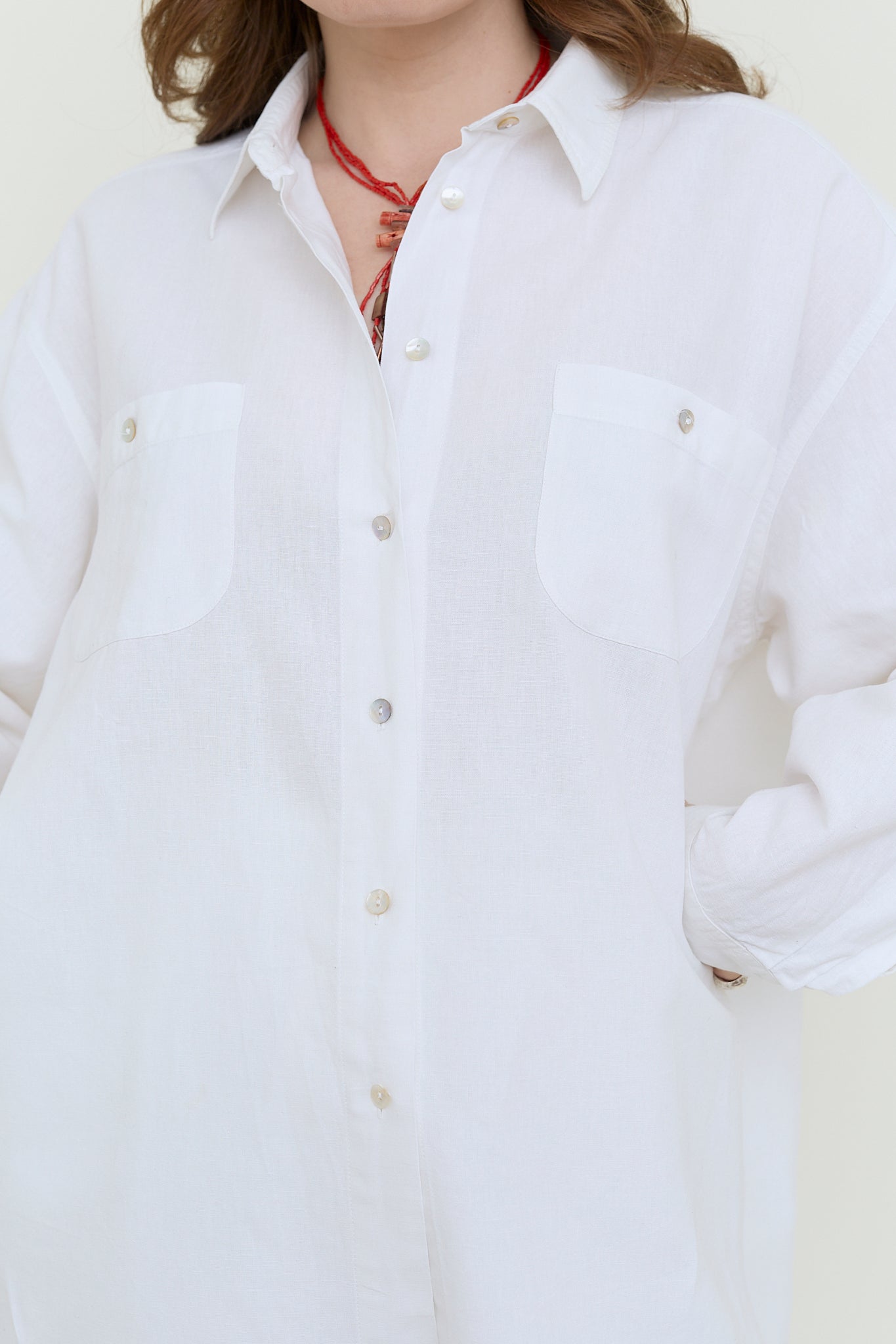 Balloon shaped linen blouse