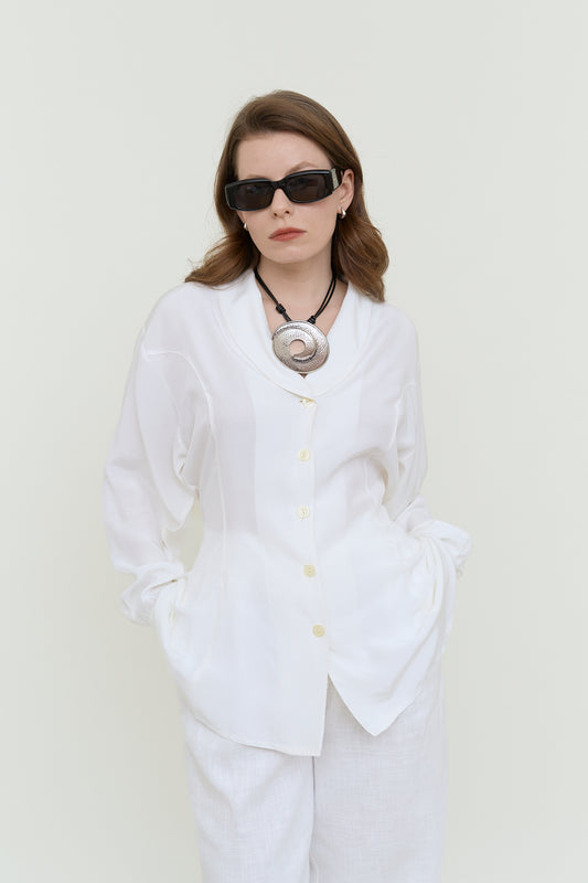White hourglass blouse