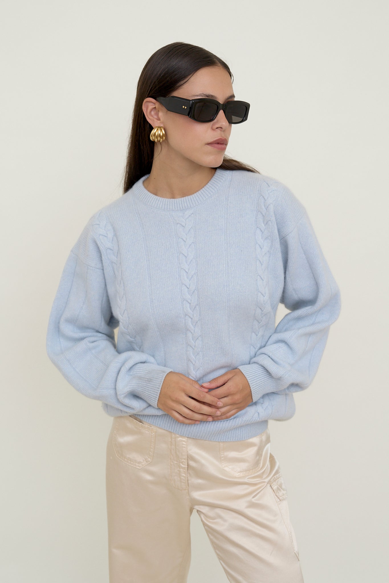 Baby blue cashmere blend jumper