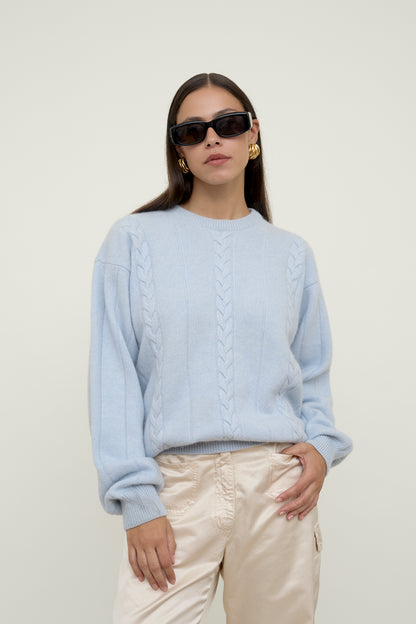 Baby blue cashmere blend jumper