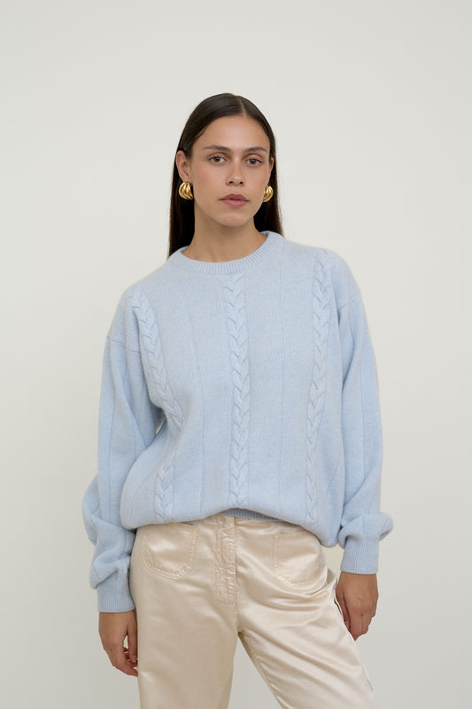 Baby blue cashmere blend jumper