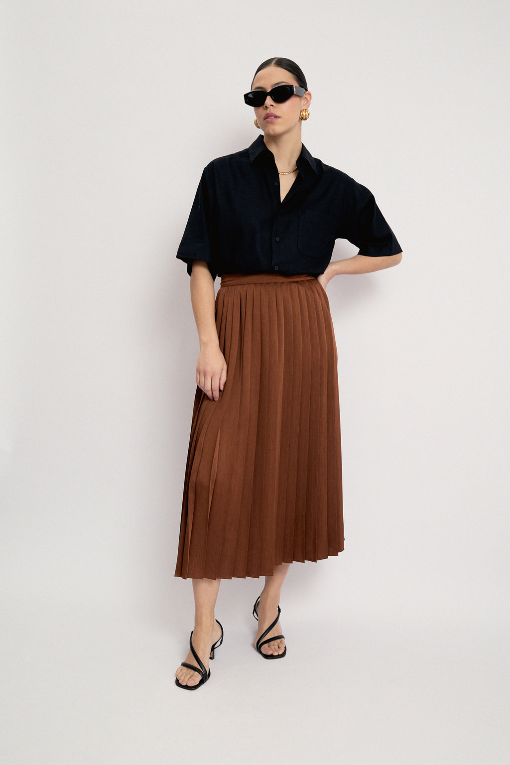 Bronze pleated skirt