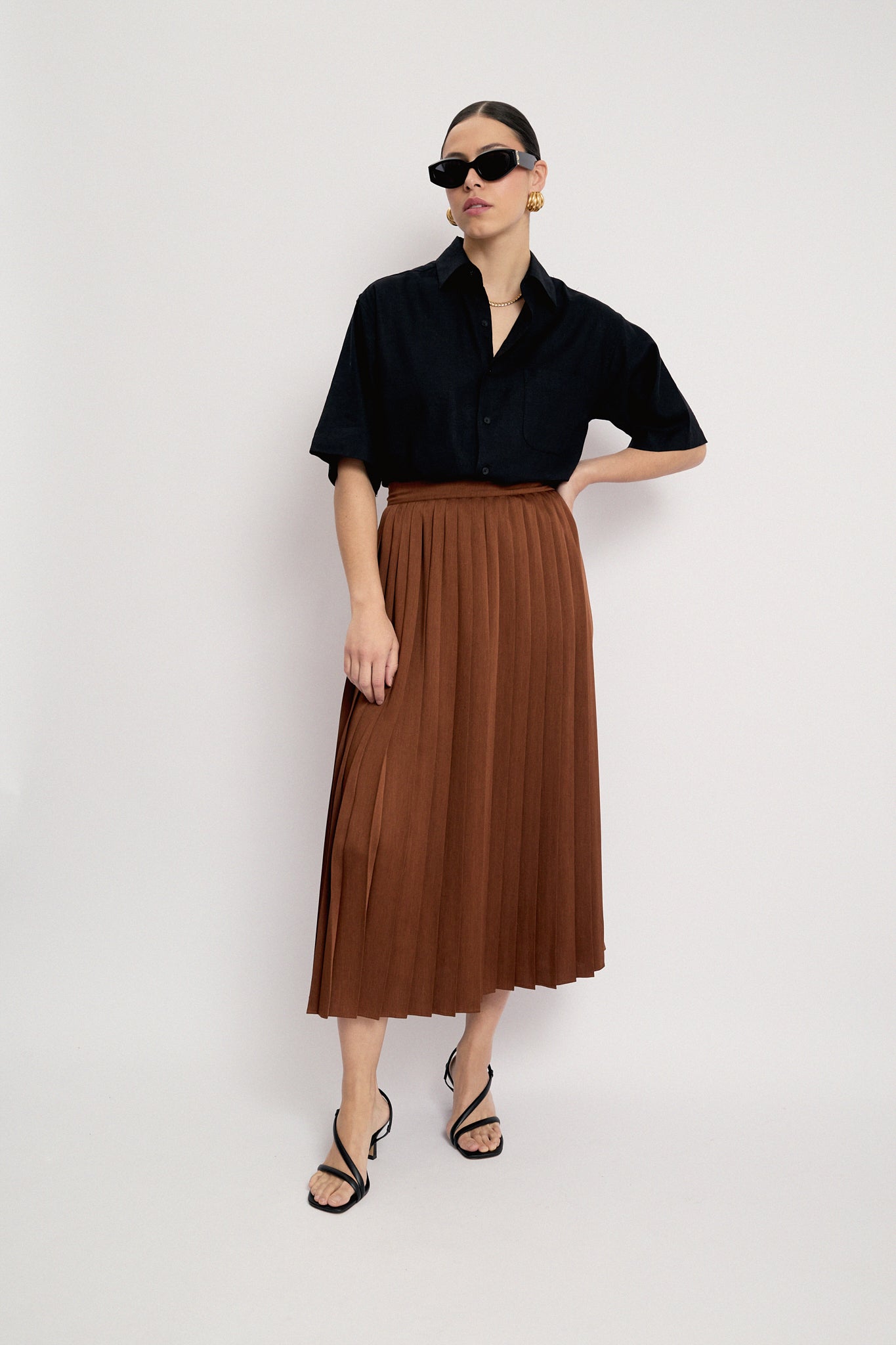 Bronze pleated skirt