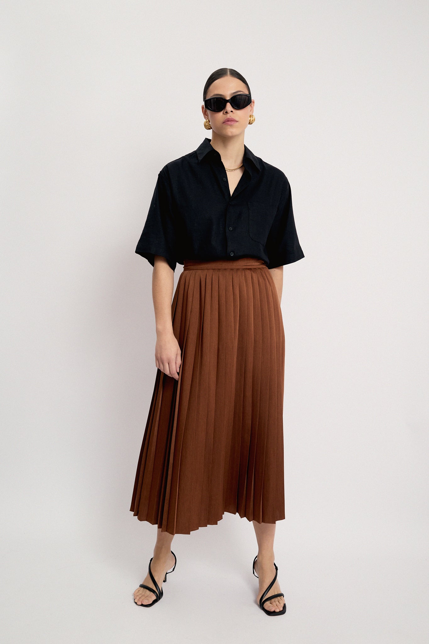 Bronze pleated skirt