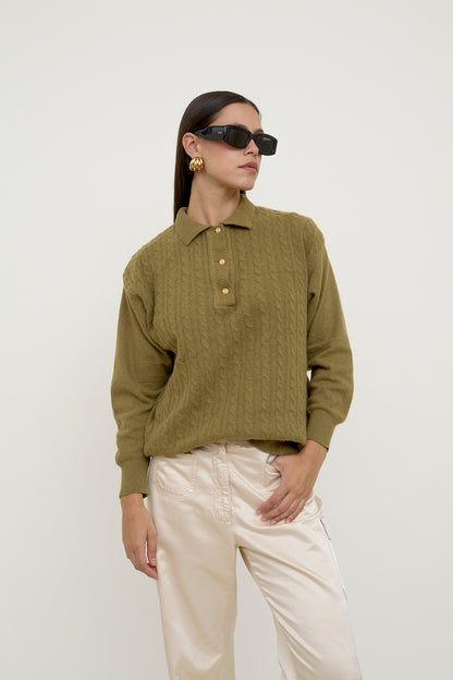 Khaki polo jumper