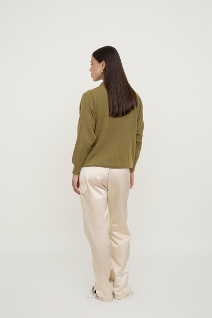 Khaki polo jumper