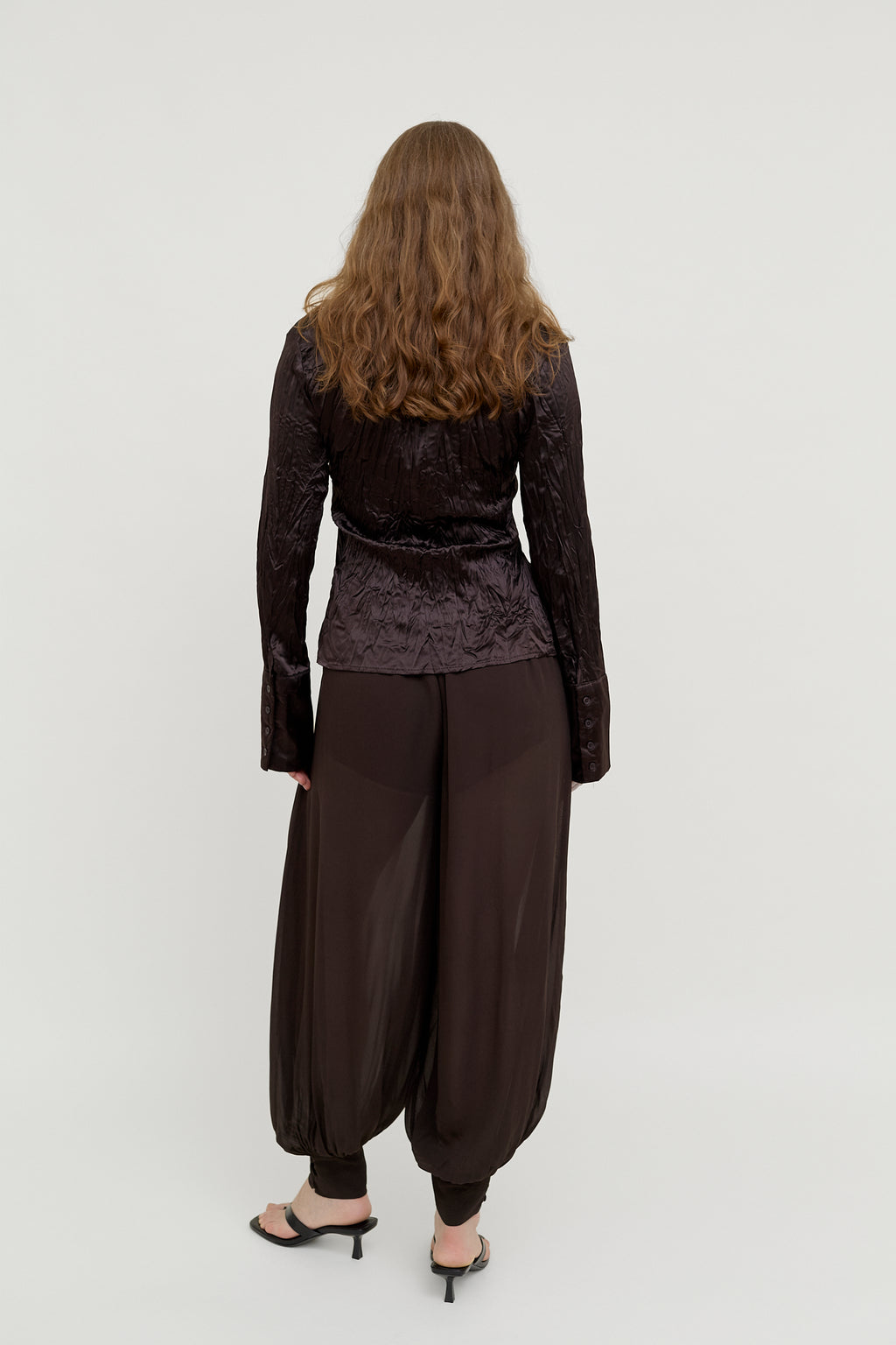 Chocolate ruffle blouse