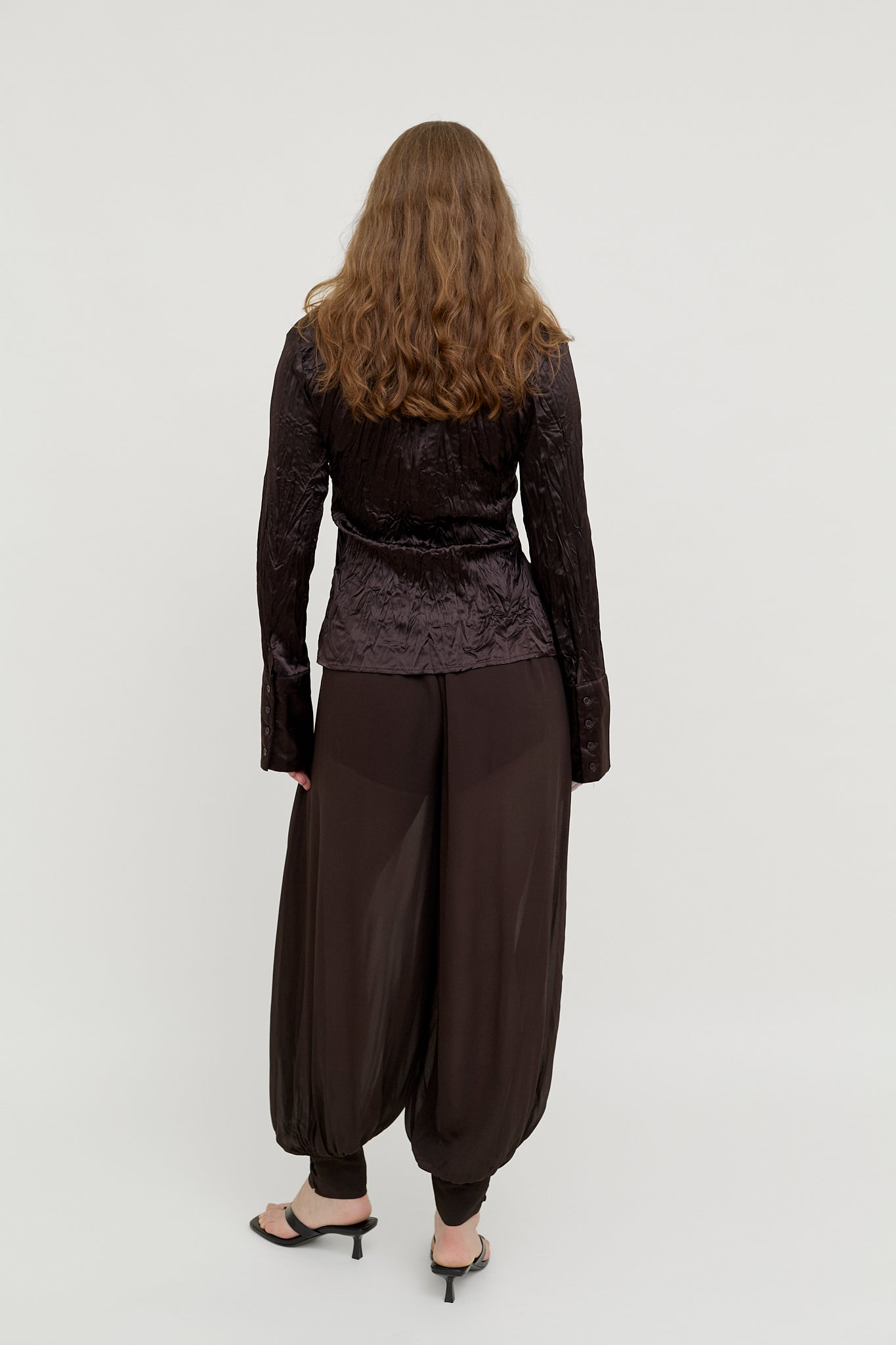 Chocolate ruffle blouse