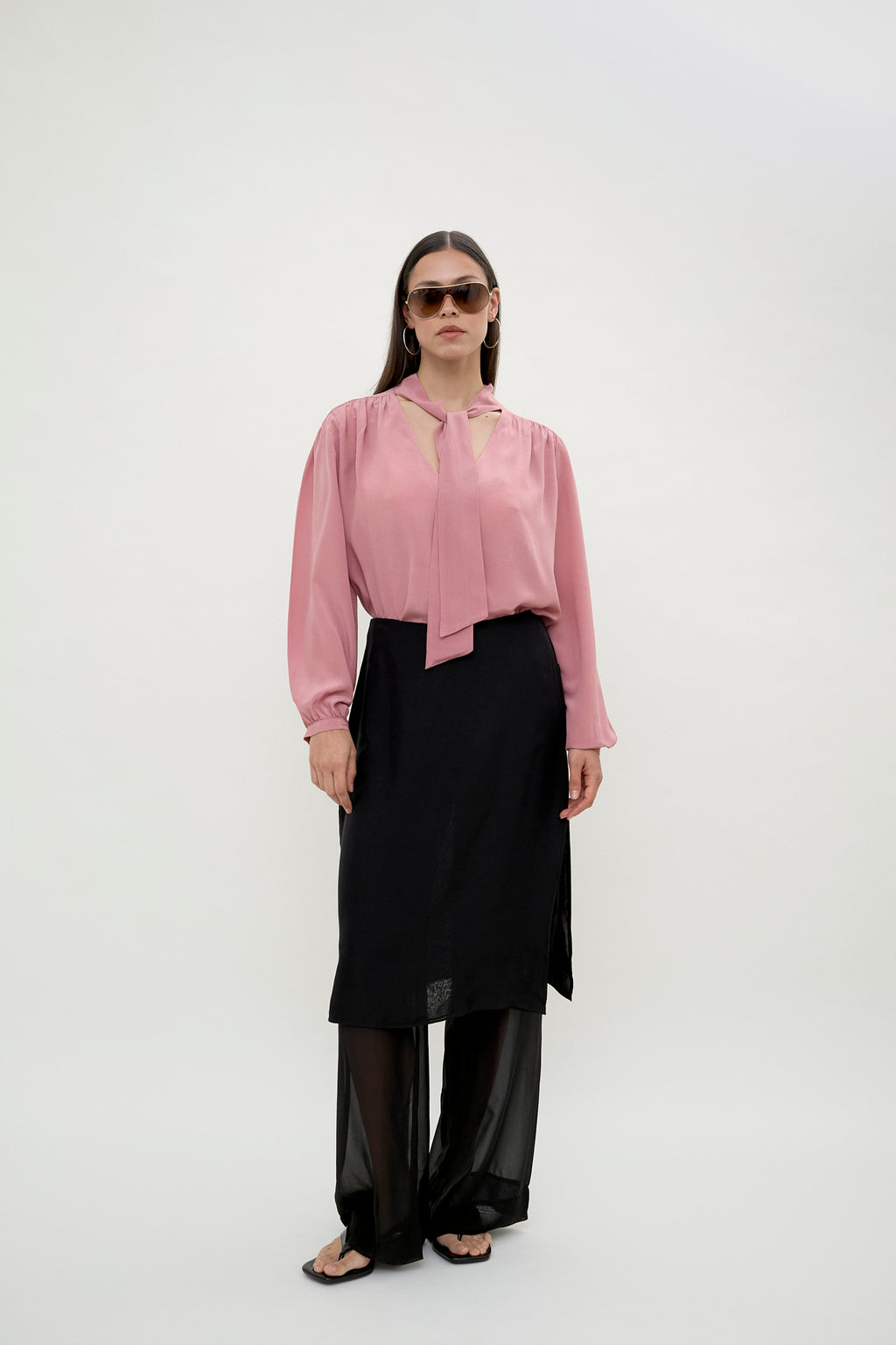Diesel silk tie-neck blouse