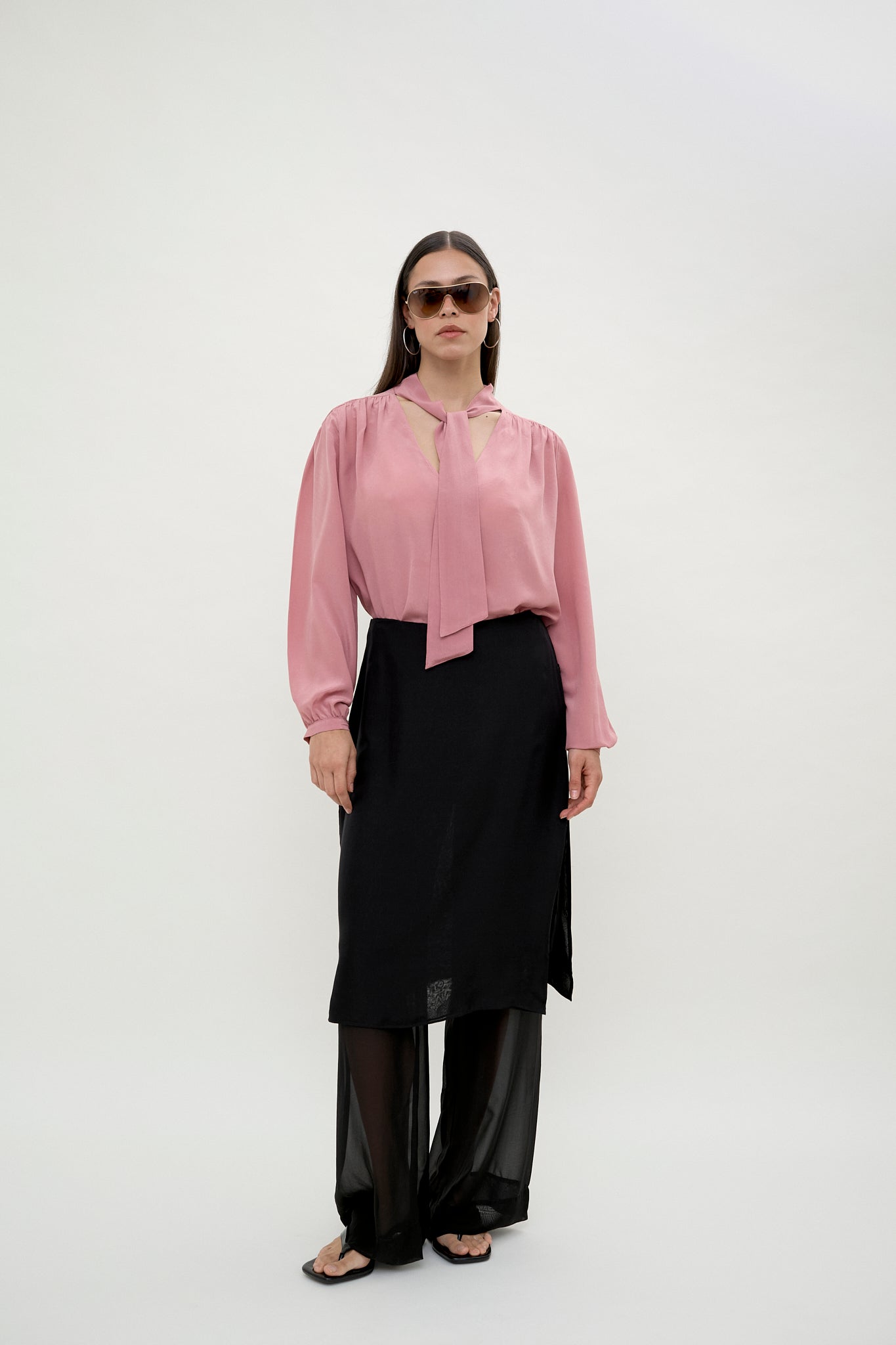 Diesel silk tie-neck blouse