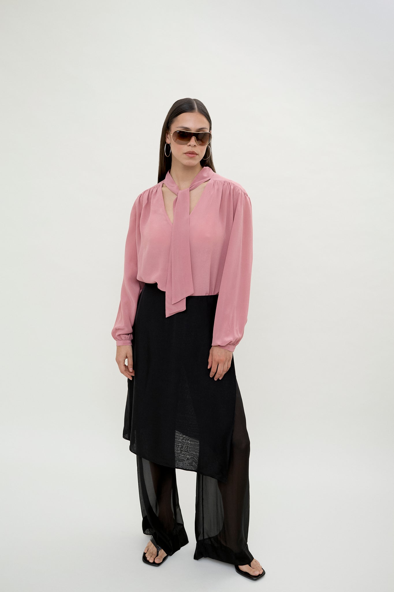 Diesel silk tie-neck blouse