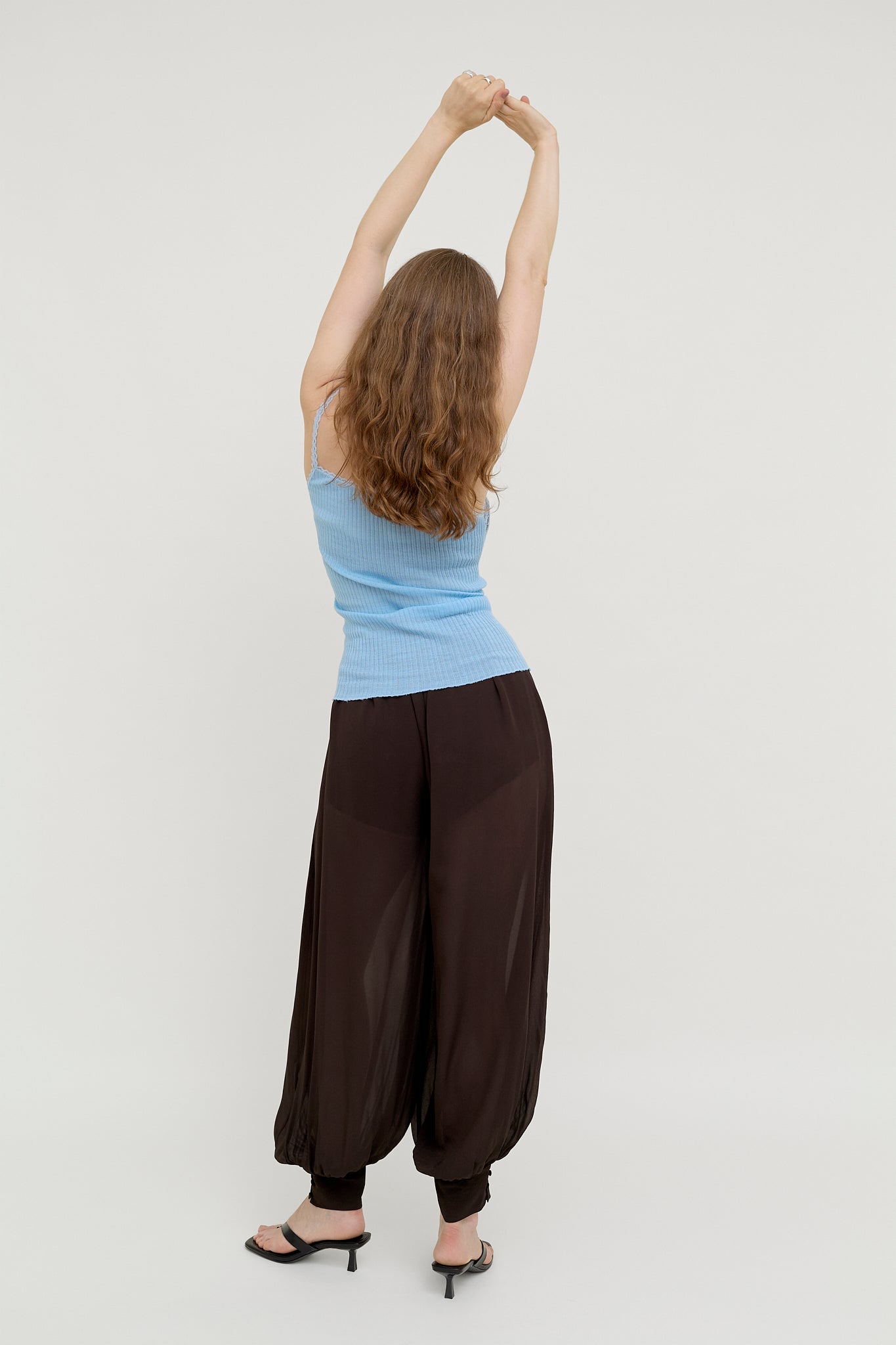 Powder blue lace camisole top