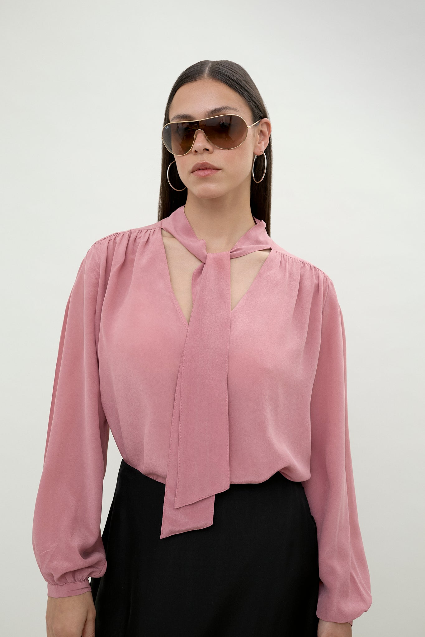 Diesel silk tie-neck blouse