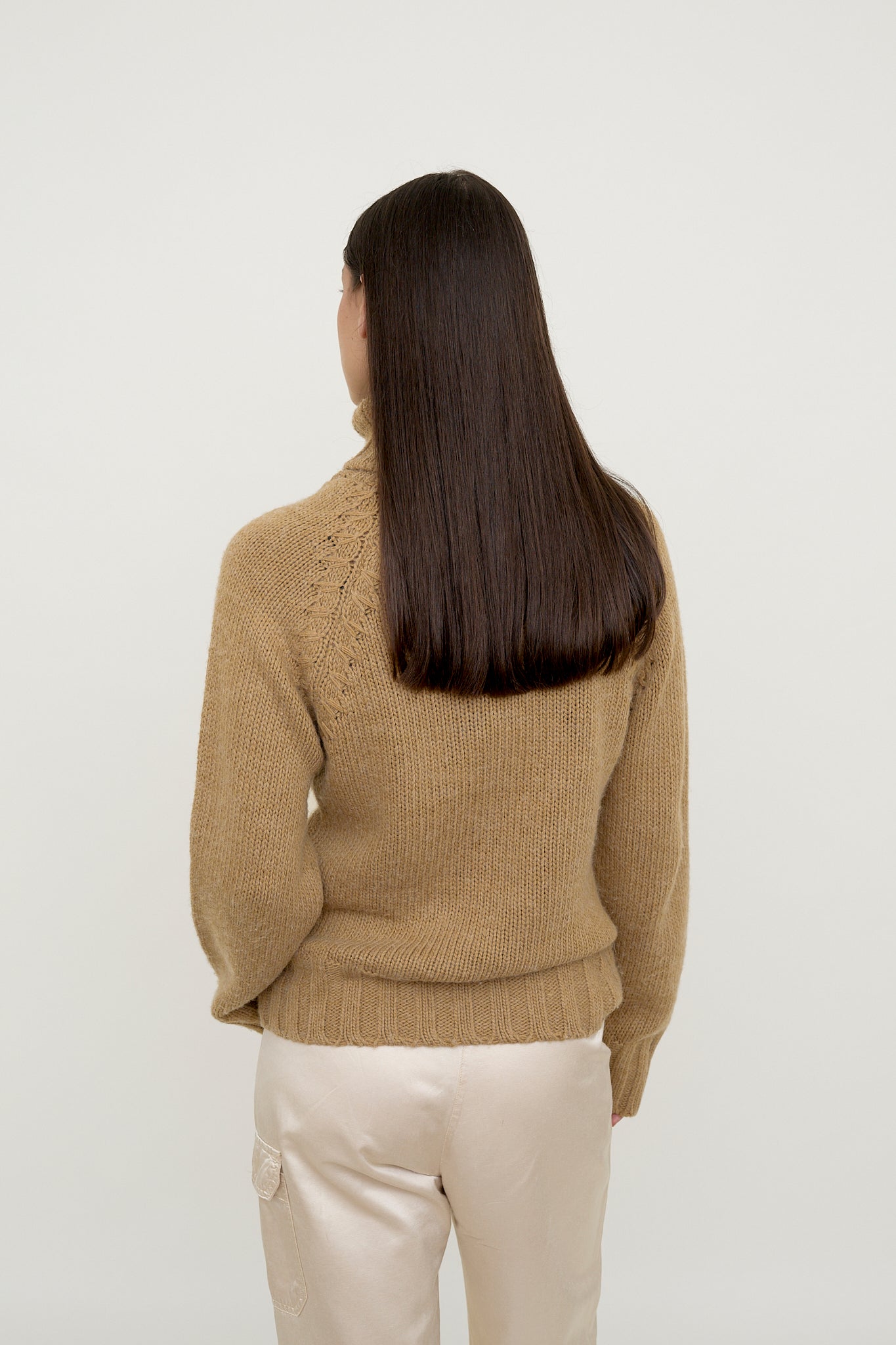 Beige wool turtleneck