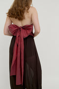 Raspberry silk tie-back corset top