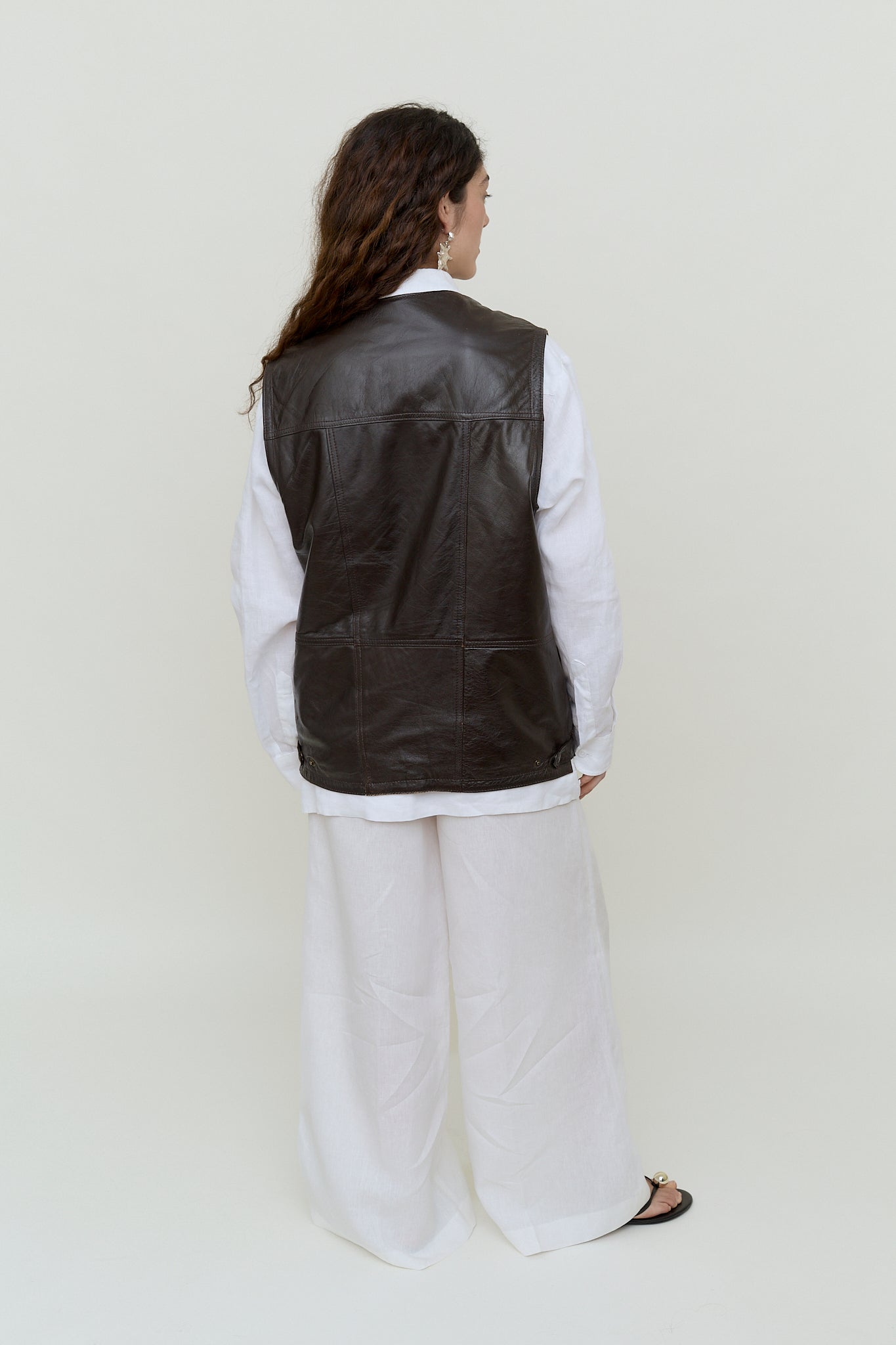 Unisex leather utility vest