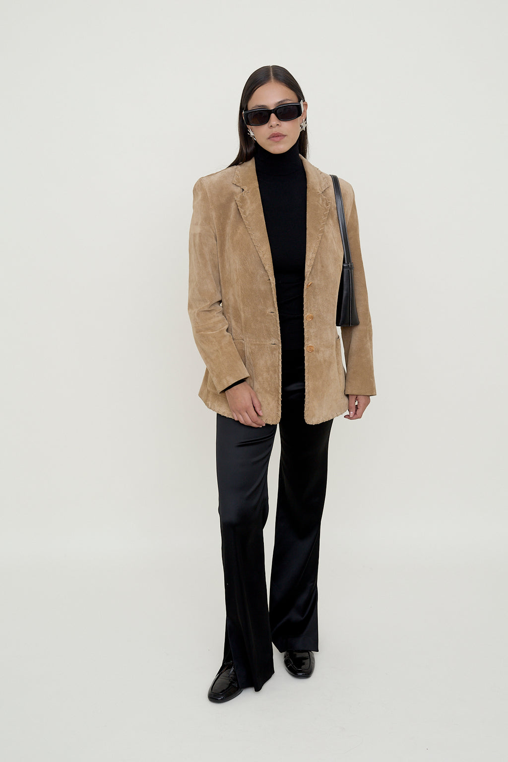 Classic camel suede blazer
