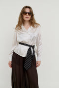 Champagne silk satin blouse